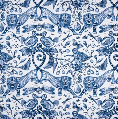 Emma J Shipley Extinct Blue Fabric