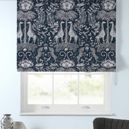 Emma J Shipley Kruger Navy Roman Blind