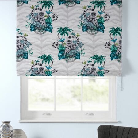 Emma J Shipley Lemur Jungle Roman Blind