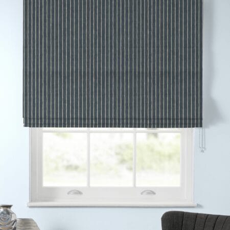 Pencil Stripe Midnight Roman Blind Pencil Stripe Midnight Roman Blind