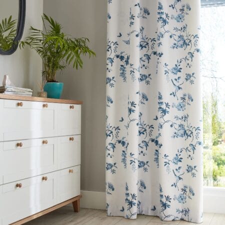 Cath Kidston Birds and Roses Blue Curtains