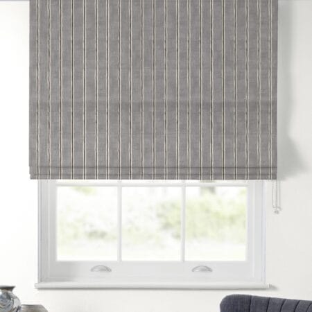 Rowing Stripe Pewter Roman Blind