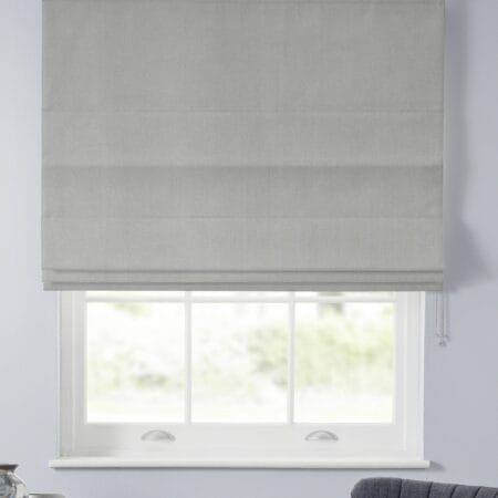 Velour Silver Roman Blind | Sewing House