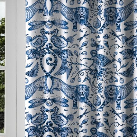 Emma J Shipley Extinct Blue Curtains