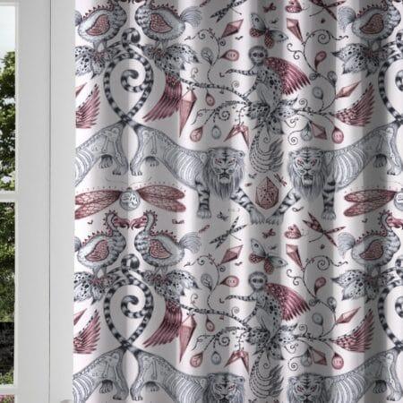 Emma J Shipley Extinct Pink Curtains
