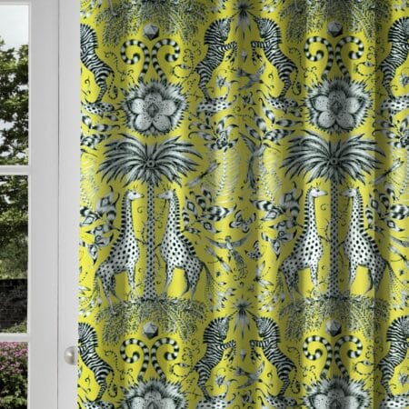 Emma J Shipley Kruger Lime Curtains