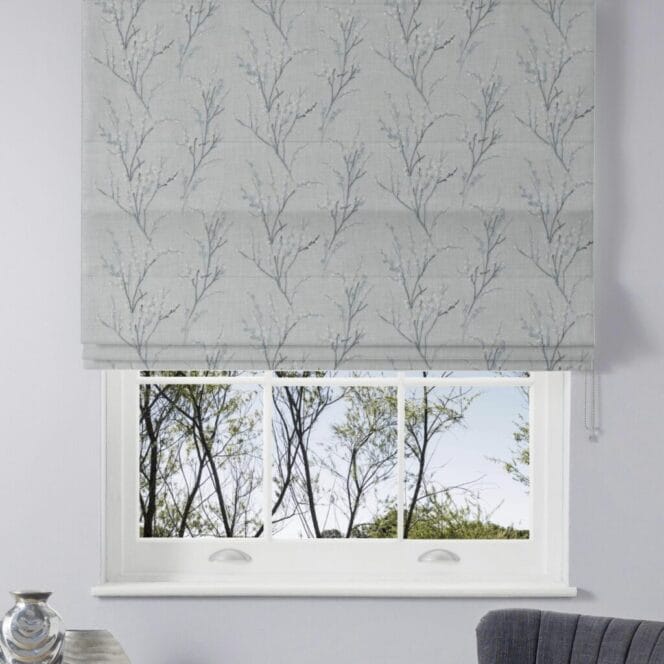 Laura Ashley Pussy Willow Embroidery Seaspray Roman Blind