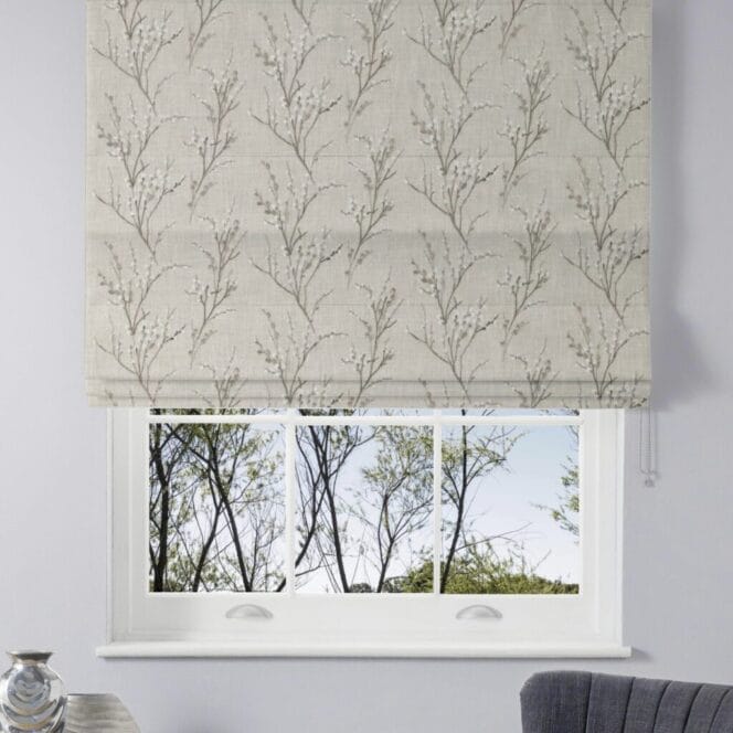 Laura Ashley Pussy Willow Embroidery Steel Roman Blind