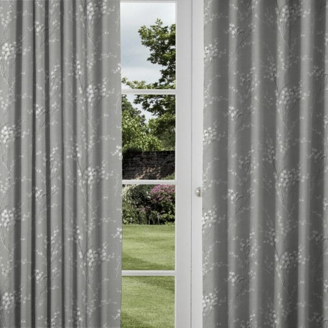 Laura Ashley Pussy Willow steel Curtains