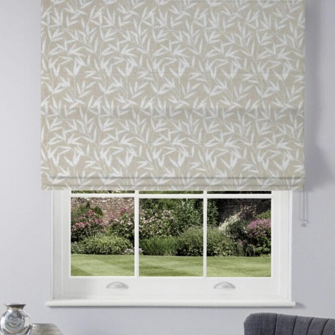 Laura Ashley Willow Leaf Chenille Natural Roman Blind
