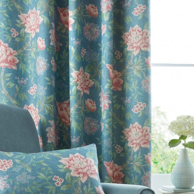 Laura Ashley tapestry floral dusky seaspray Curtains