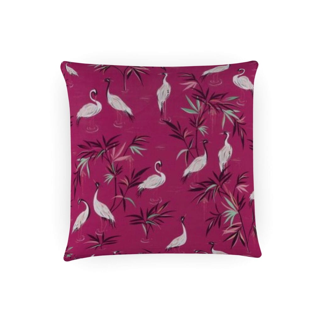 Sara Miller Heron Velvet Fuschia Cushion Sewing House