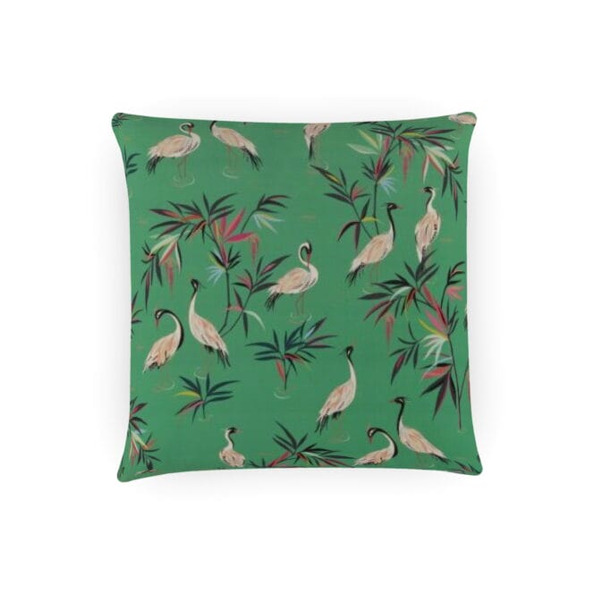 Sara Miller Heron Velvet Green Cushion
