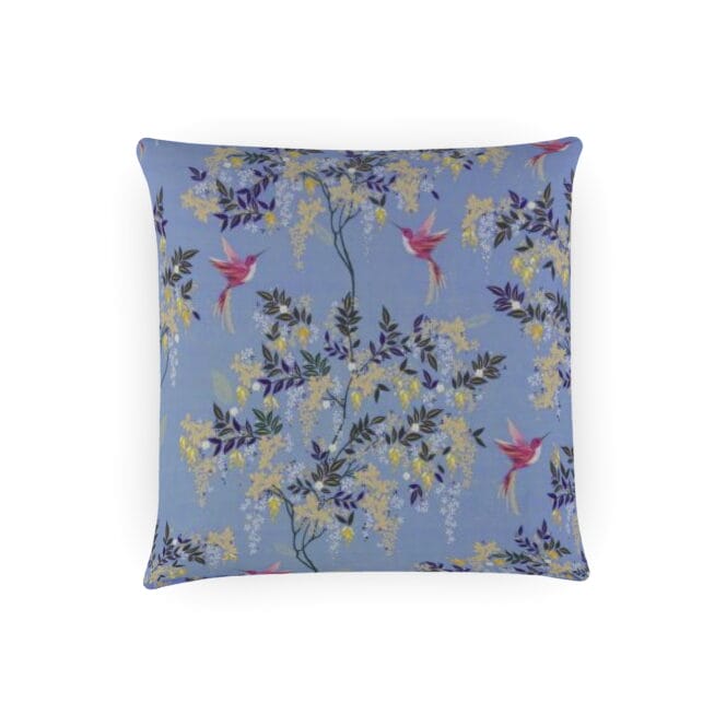 Sara Miller Hummingbird Velvet Cornflower Blue Cushion