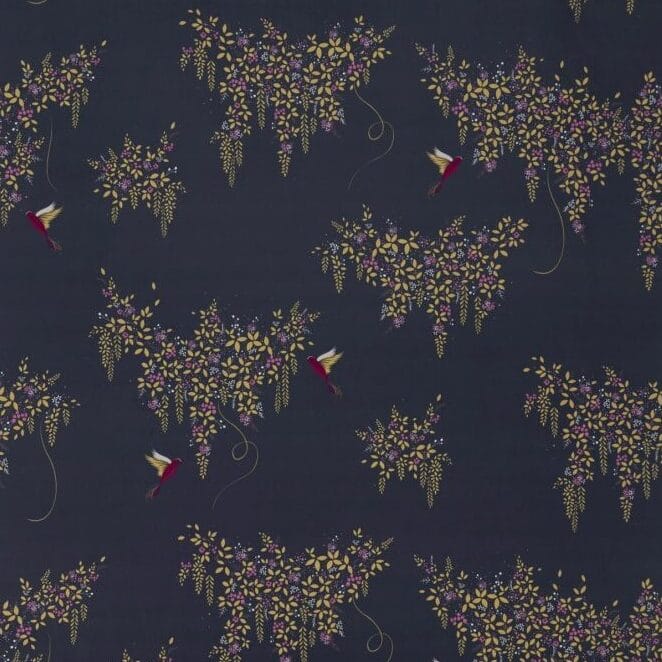 Sara Miller Hummingbird Velvet Deep Navy Fabric Sara Miller Hummingbird Velvet Deep Navy Fabric