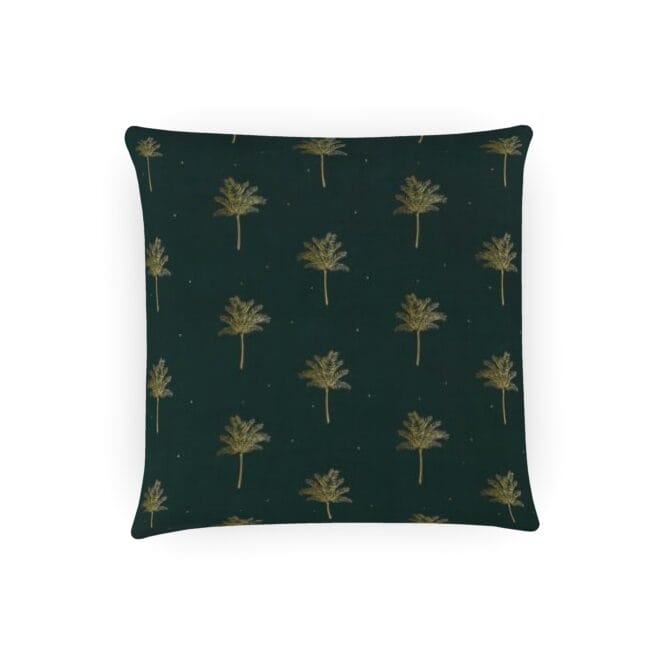 Sara Miller Tropical Palm Velvet Forest Green Cushion