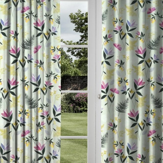 sara miller orchard floral sateen curtain