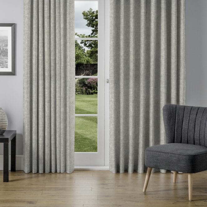 Waffle Pewter Curtain