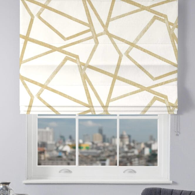 Harlequin Sumi oyster gold Roman Blind