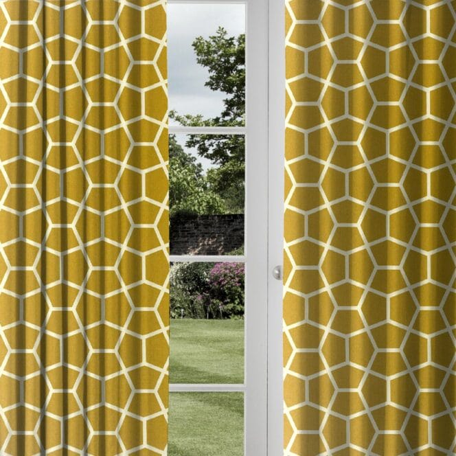 Harlequin glyptic chartreuse curtain