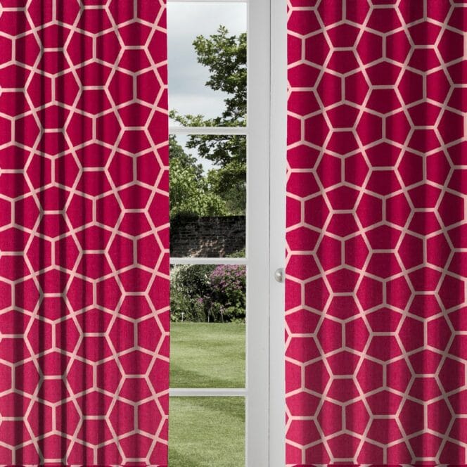 Harlequin glyptic cherry curtain