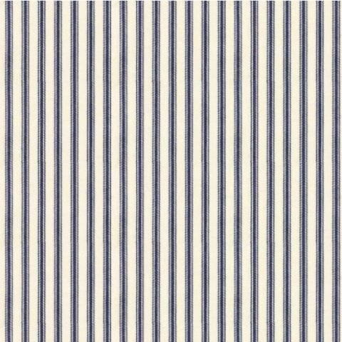 Ian Mankin Skinny Ticking Stripe Navy Roman Blind | Sewing House