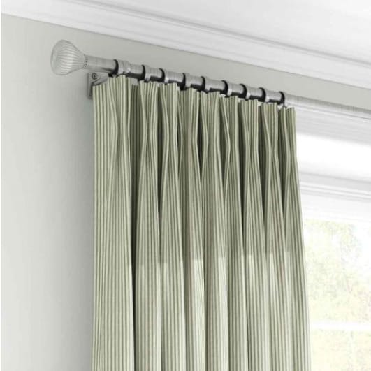 Ian Mankin Ticking Stripe Sage Curtain