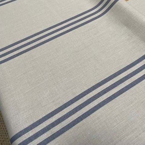 Peony and Sage French Stripe Blue Roman Blind