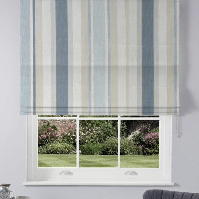 Laura Ashley Awning Stripe Seaspray Roman Blind