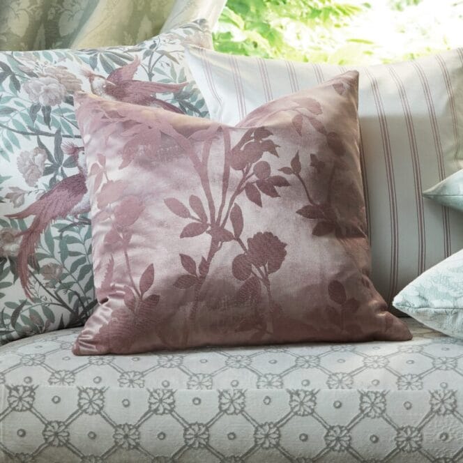 Laura Ashley Eglantine Silhouette Woven Mulberry Cushion