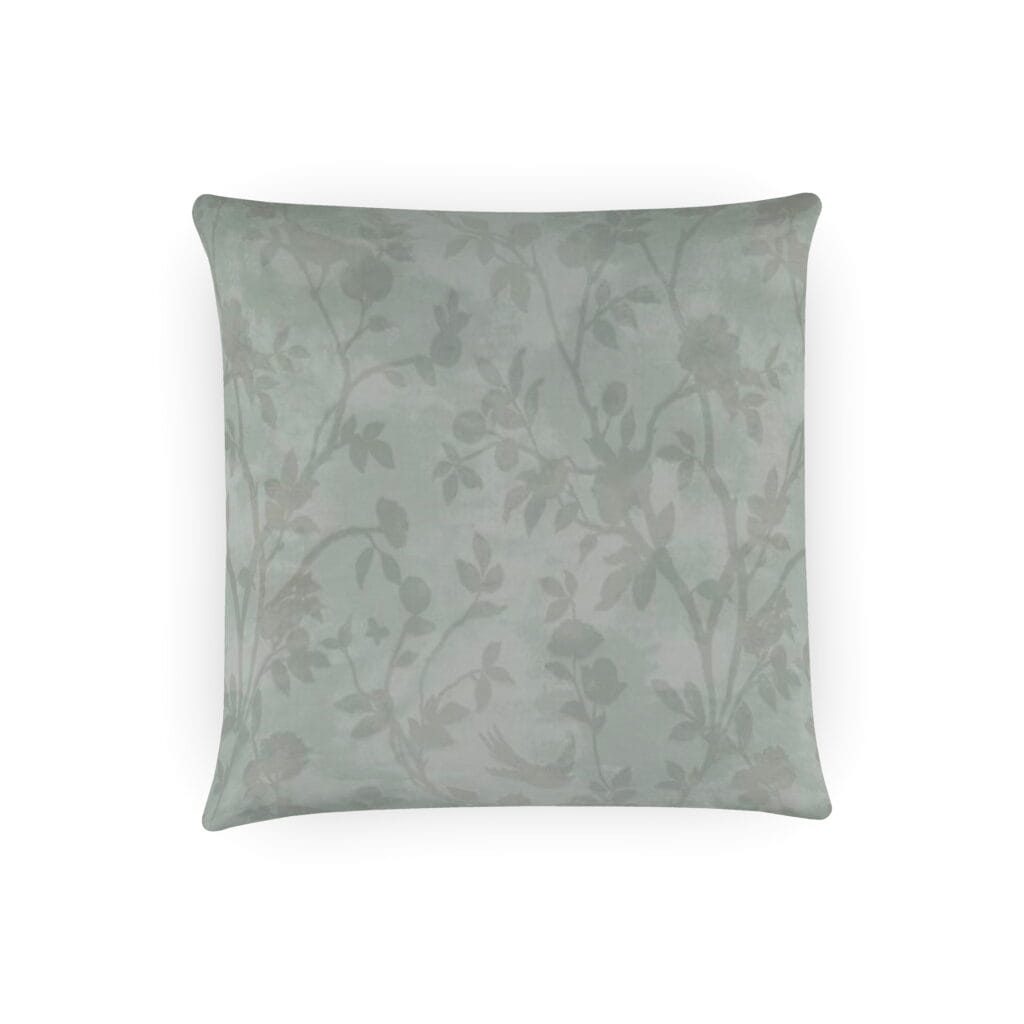 Laura Ashley Eglantine Silhouette Woven Smoke Green Cushion