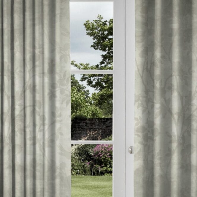 Laura Ashley Eglantine Silhouette Woven White Sands Curtain