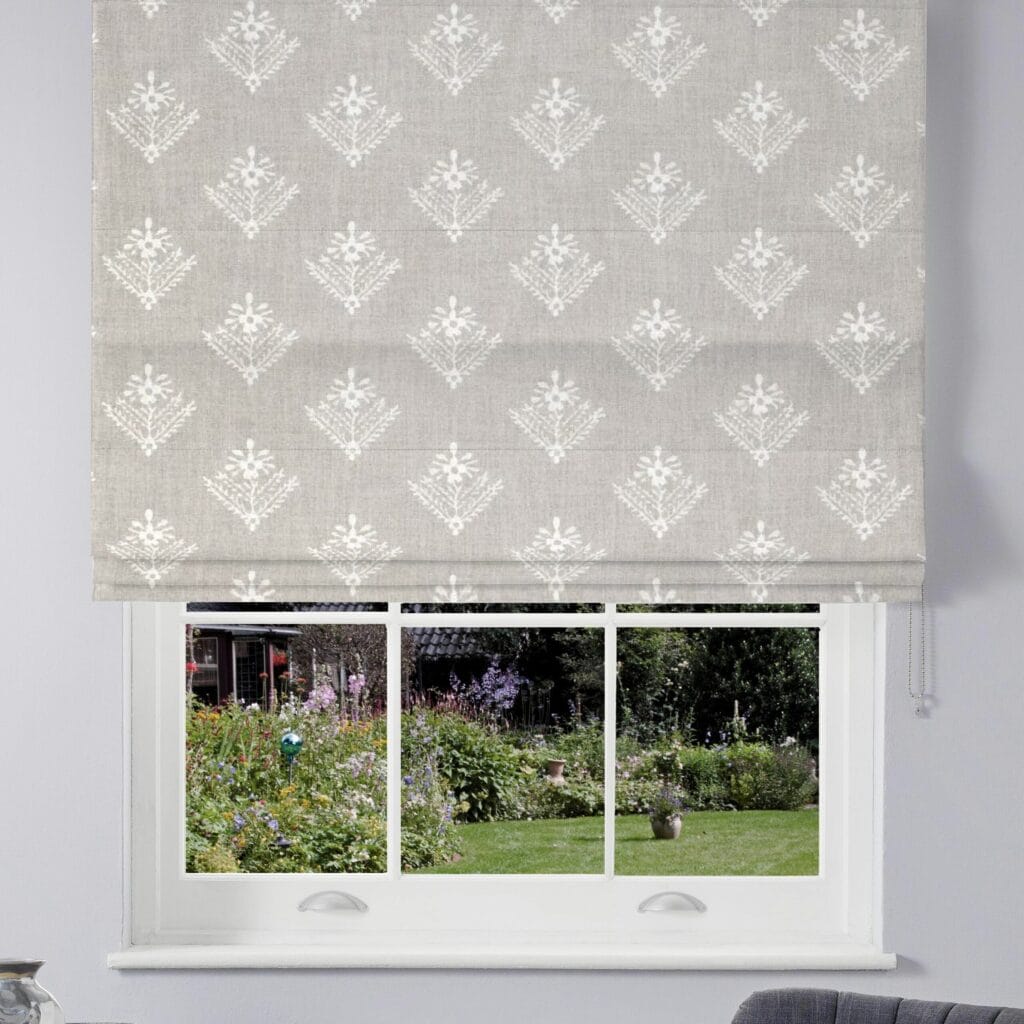 Laura Ashley Lady Fern Embroidery Almond Roman Blind Laura Ashley Lady Fern Embroidery Almond Roman Blind