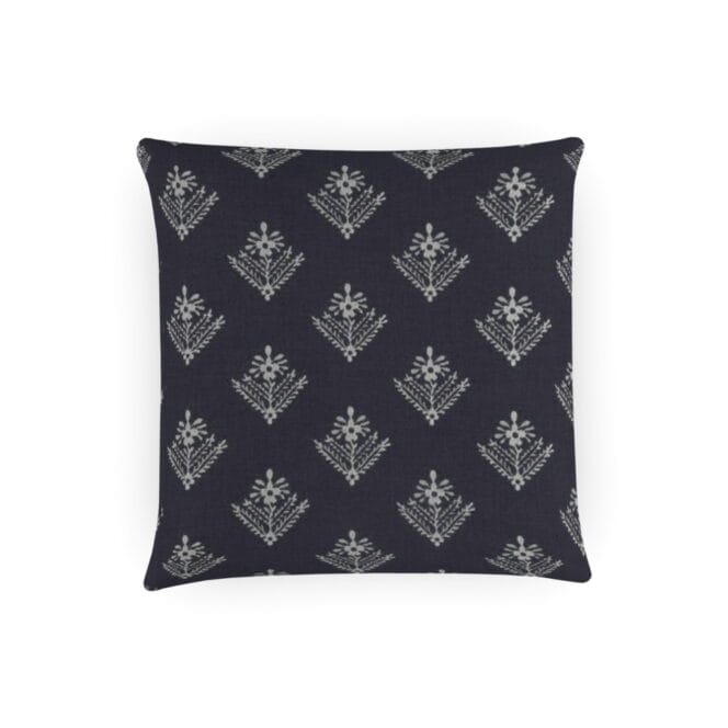 Laura Ashley Lady Fern Embroidery French Navy Cushion