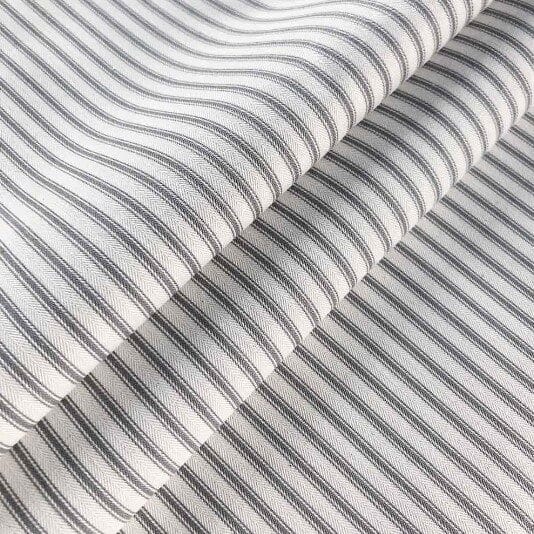 Ian Mankin Skinny Ticking Stripe 1 Dark Grey Fabric | Sewing House