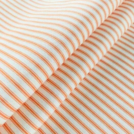 Ian Mankin Skinny Ticking Stripe Orange Roman Blind Ian Mankin Skinny Ticking Stripe Orange Roman Blind