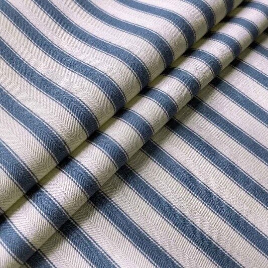 Ian Mankin Ticking Stripe Airforce Roman Blind