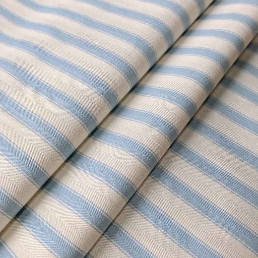 Ian Mankin Ticking Stripe Sky Roman Blind