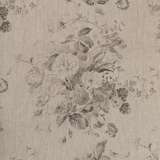 Cabbages & Roses Constance Charcoal on Natural Roman Blind