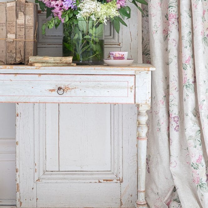 Cabbages & Roses Constance Multi on Natural Curtains