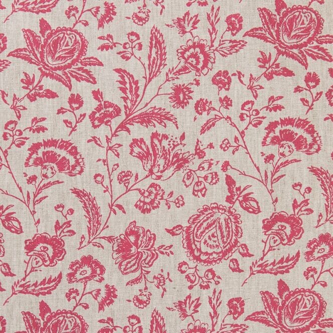 Cabbages & Roses Provence Toile Berry Red on Natural Fabric
