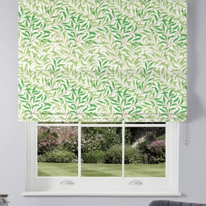 Morris & Co Boughs Leaf Green Roman Blind