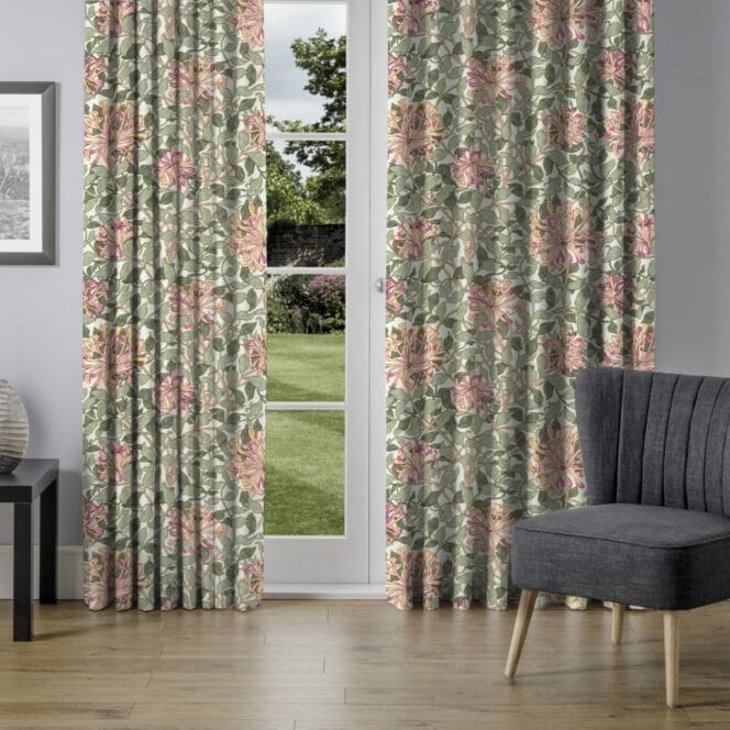 Morris & Co Honey Suckle Chalk Yellow Curtains Morris & Co Honey Suckle Chalk Yellow Curtains