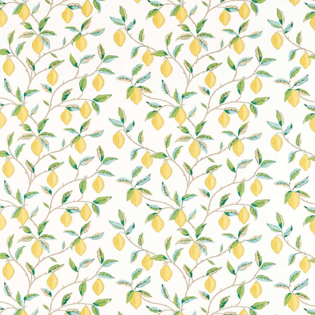 Morris & Co Lemon Tree Lemon Bayleaf Fabric
