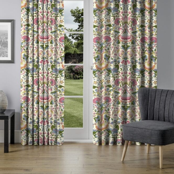 Morris & Co Lodden Blush Woad Curtains