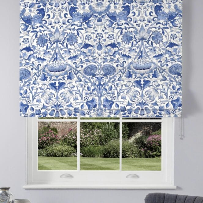 Morris & Co Lodden China Blue Roman Blind