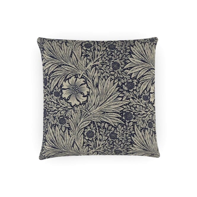 Morris & Co Marigold Indigo Linen Cushion