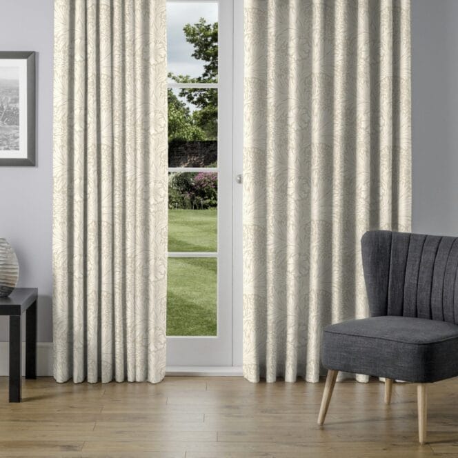 Morris & Co Marigold Linen Ivory Curtains