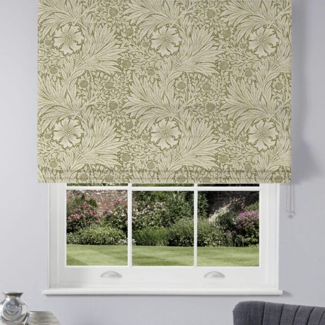 Morris & Co Marigold Olive Linen Roman Blind