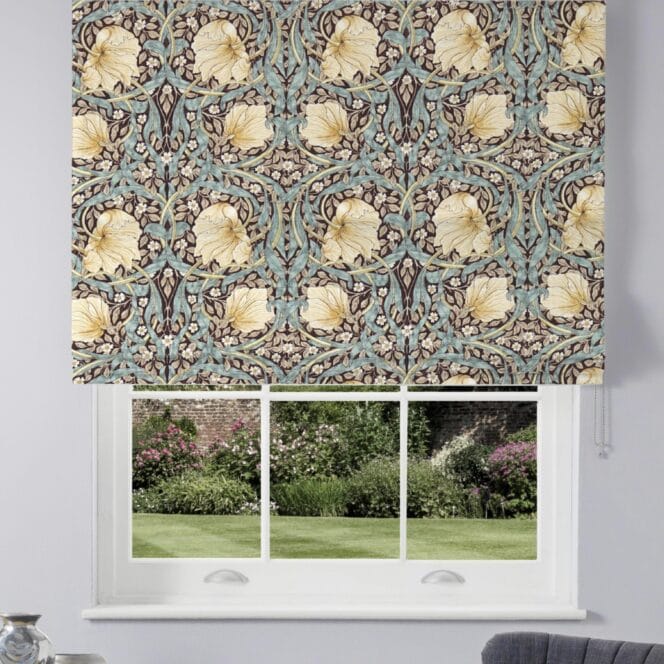 Morris & Co Pimpernel Bullrush Slate Roman Blind